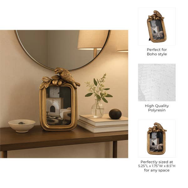 Gold Bird Picture Frame - Cloth + Cabin