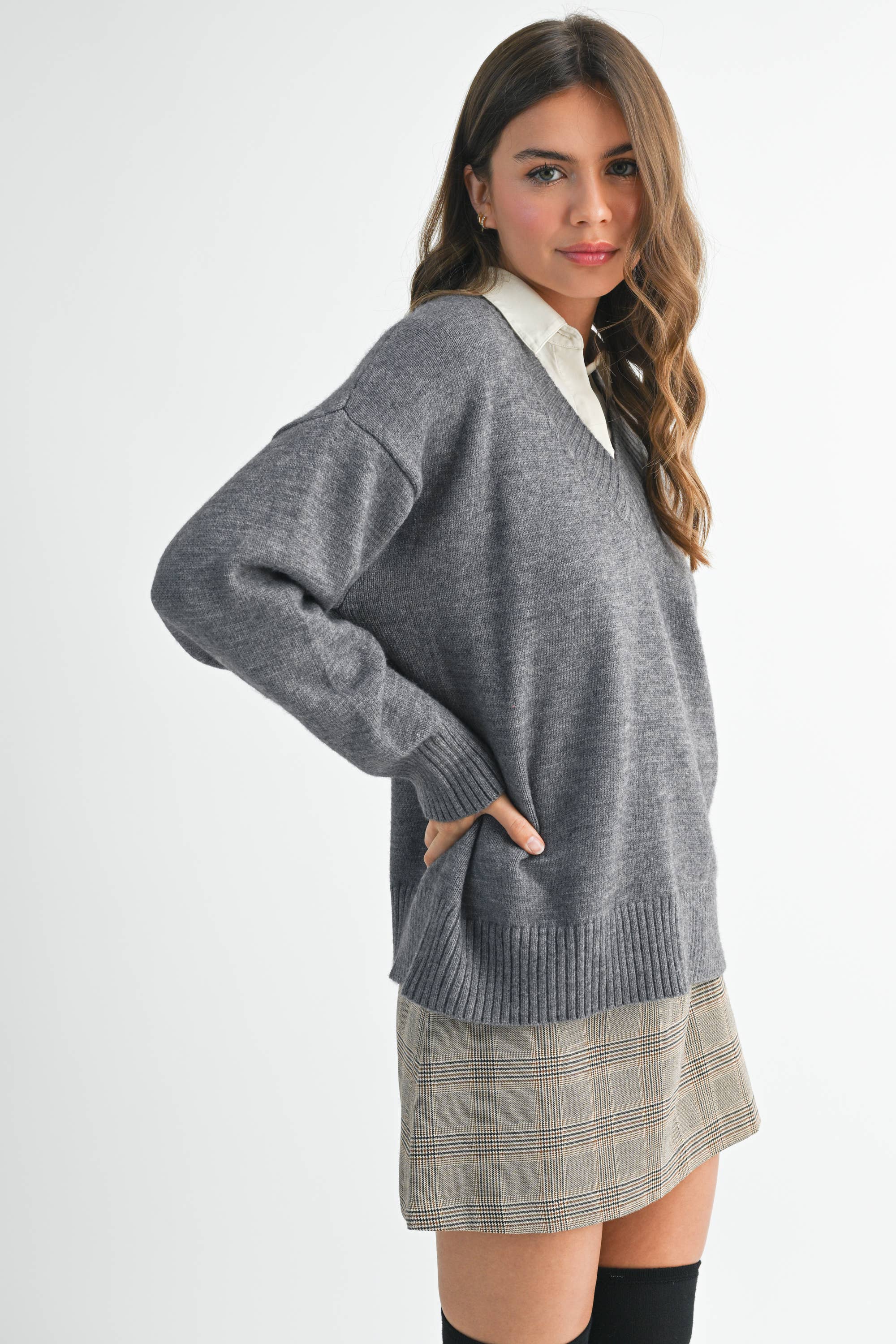 Tamara Oversized V-Neck Sweater - Cloth + Cabin