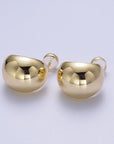 24K Gold Filled Chunky Wide Dome Stud  Earrings