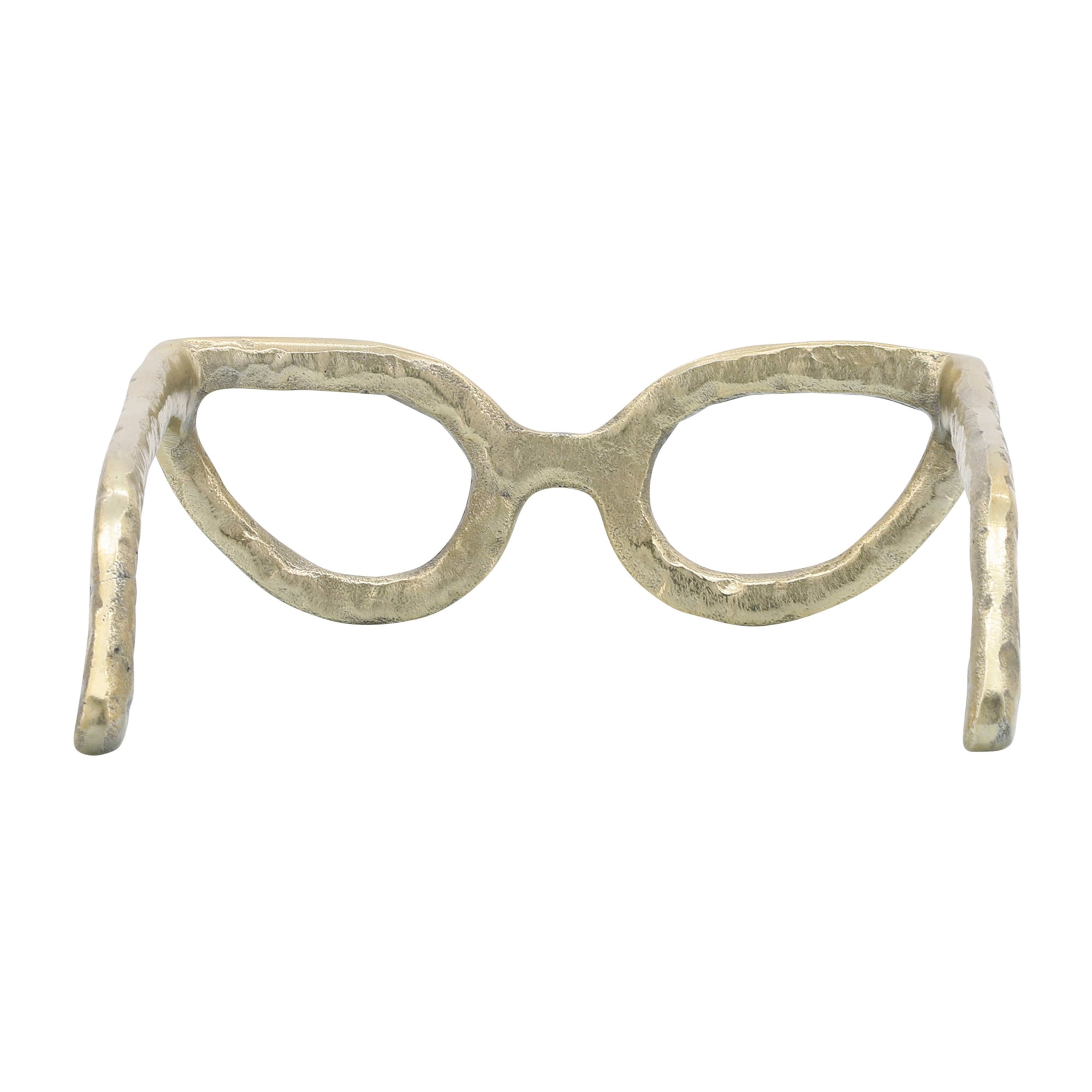 Gold Metal Abstract Cat Eye Glasses Sculpture - Cloth + Cabin