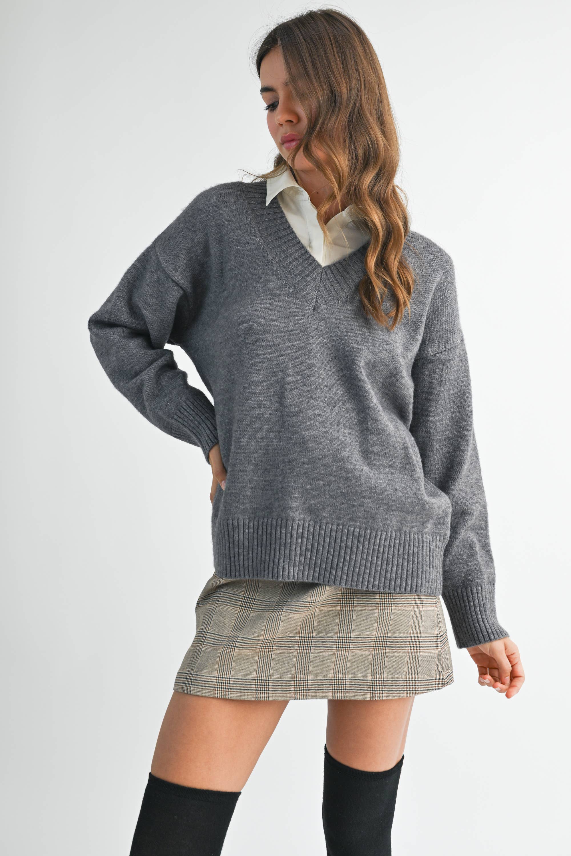 Tamara Oversized V-Neck Sweater - Cloth + Cabin