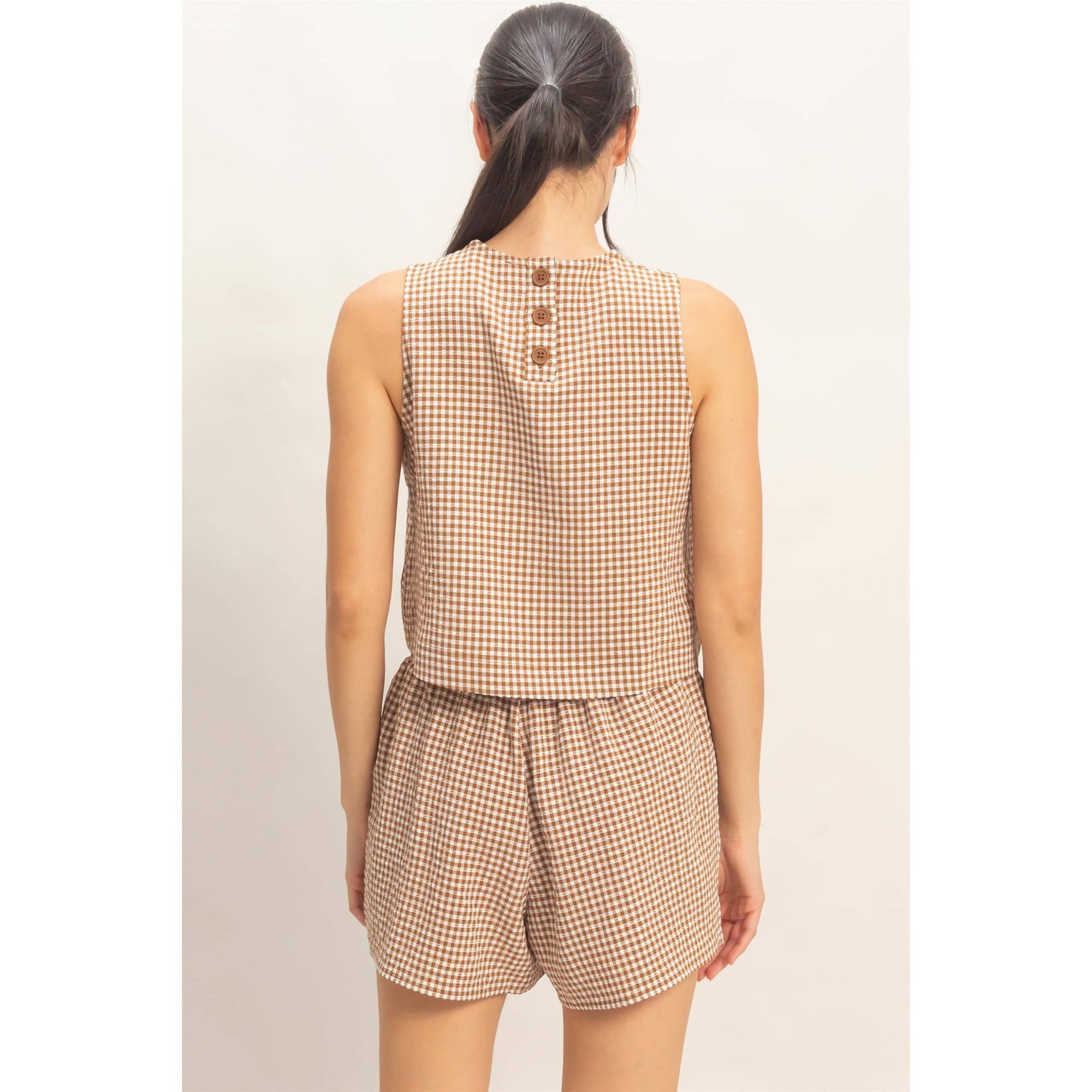 Kaley Gingham Skirt + Top Set - Cloth + Cabin