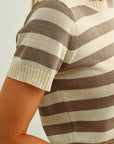 Amelie Striped Knitted Short Sleeve Top - Cloth + Cabin