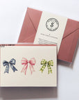 Three Bows - Box of 6 Note Cards - Cloth + Cabin