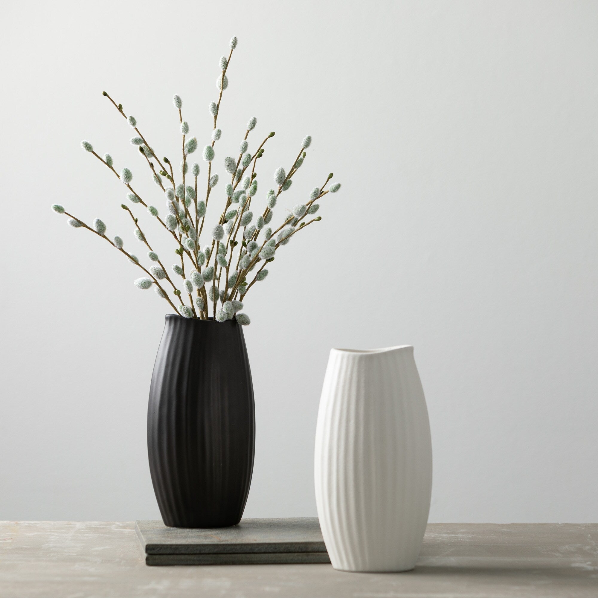Cream Ceramic Modern Vase - Cloth + Cabin