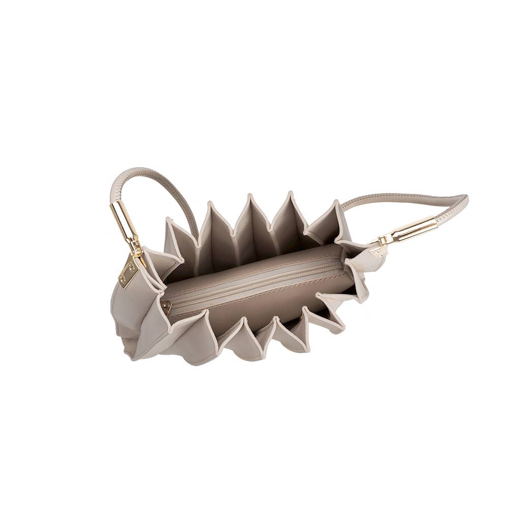 Carrie Pleated Vegan Bag- Bone - Cloth + Cabin