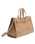 Sutton Tan Recycled Vegan Leather Tote Bag - Cloth + Cabin