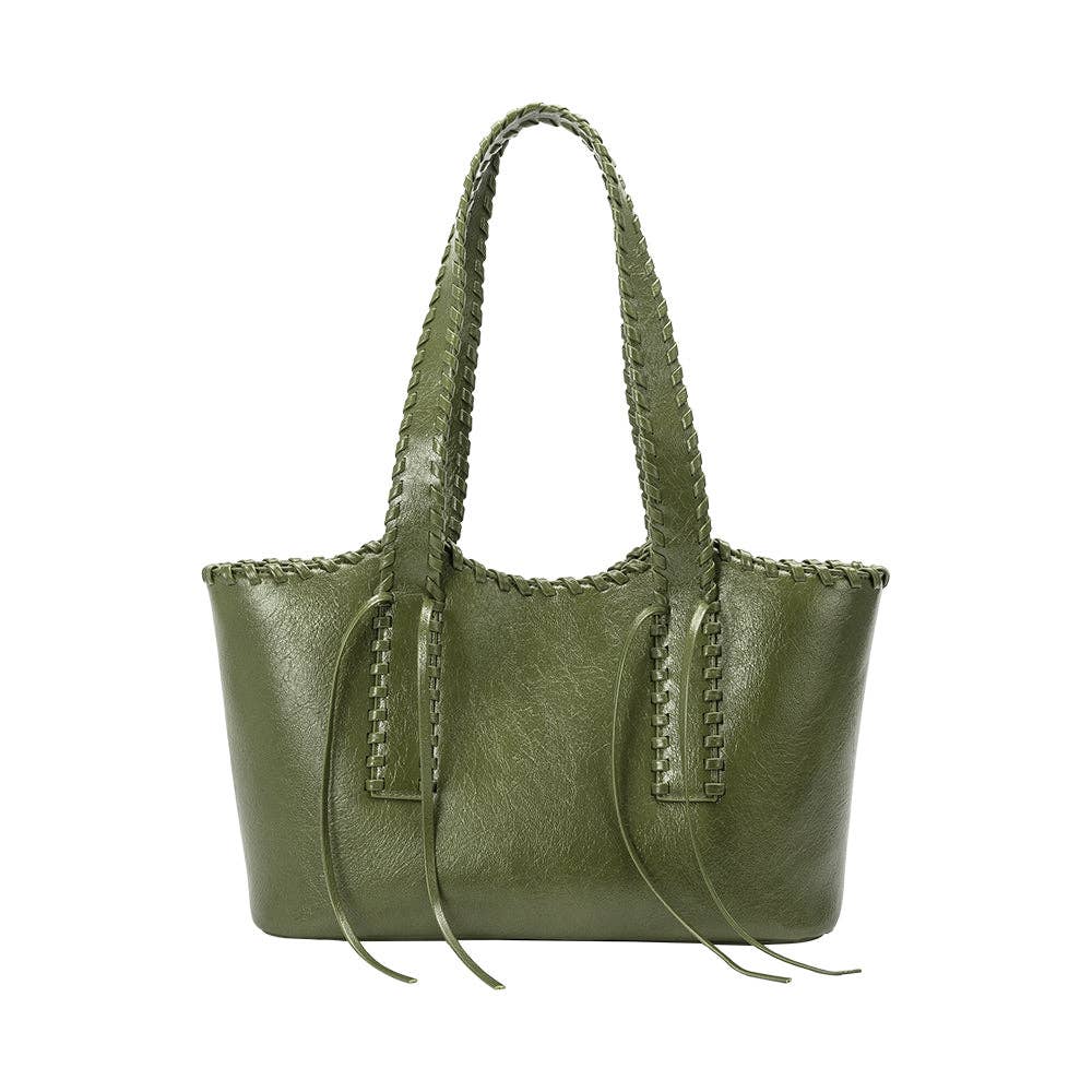 Phoebe Olive Recycled Vegan Shoulder Bag - Cloth + Cabin