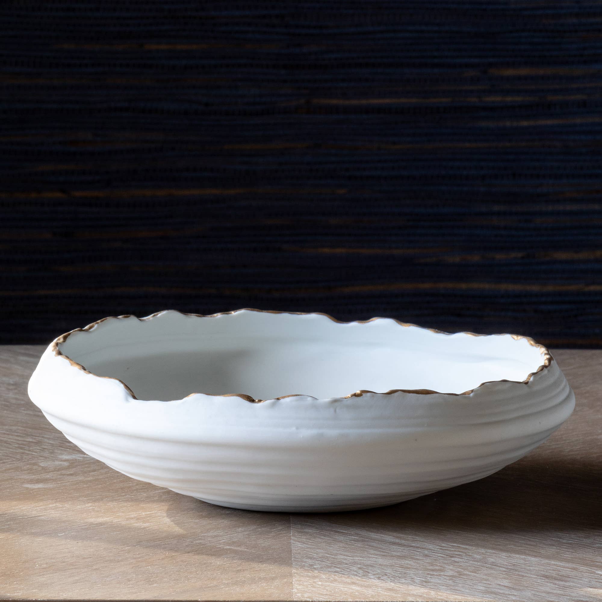 Gilded Organic Edge Shallow Bowl, 9.25" - Cloth + Cabin