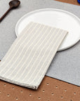 Grey Striped Cotton Napkins / Set of 4 - Cloth + Cabin