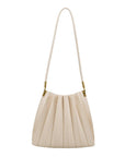 Carrie Ivory Pleated Vegan Shoulder Bag - Cloth + Cabin