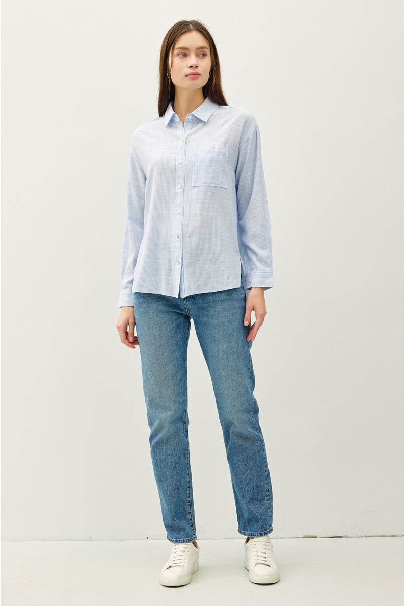 Aleah Pinstripe Button Down Shirt - Cloth + Cabin