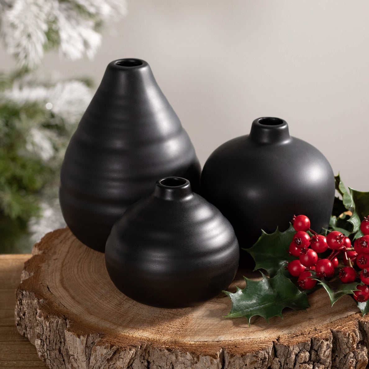 Ebony Compact Vase / Set of 3 - Cloth + Cabin