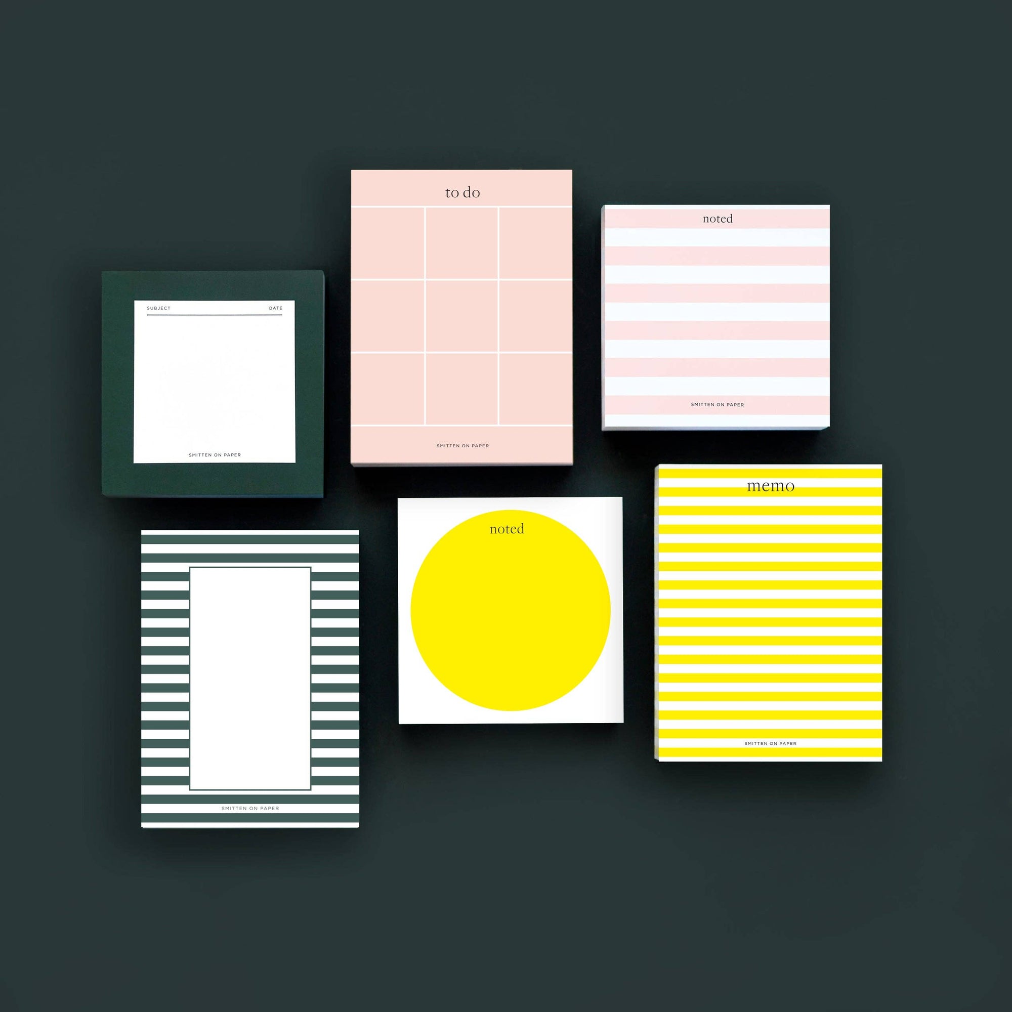 Peony Stripe Chunky Notepad - Cloth + Cabin