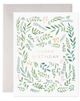 Pretty Leaves Birthday Greeting Card