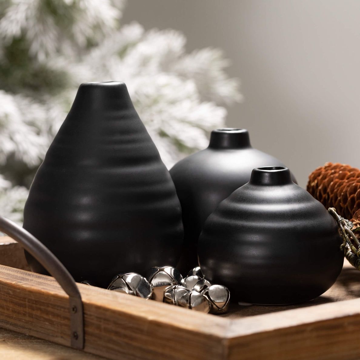 Ebony Compact Vase / Set of 3 - Cloth + Cabin