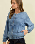 Lorena Denim Bomber Jacket - Cloth + Cabin