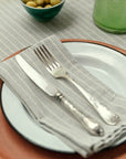 Grey Striped Cotton Napkins / Set of 4 - Cloth + Cabin