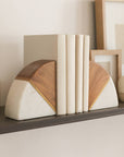 Marble Wood and Brass Bookends / Set of 2 - Cloth + Cabin