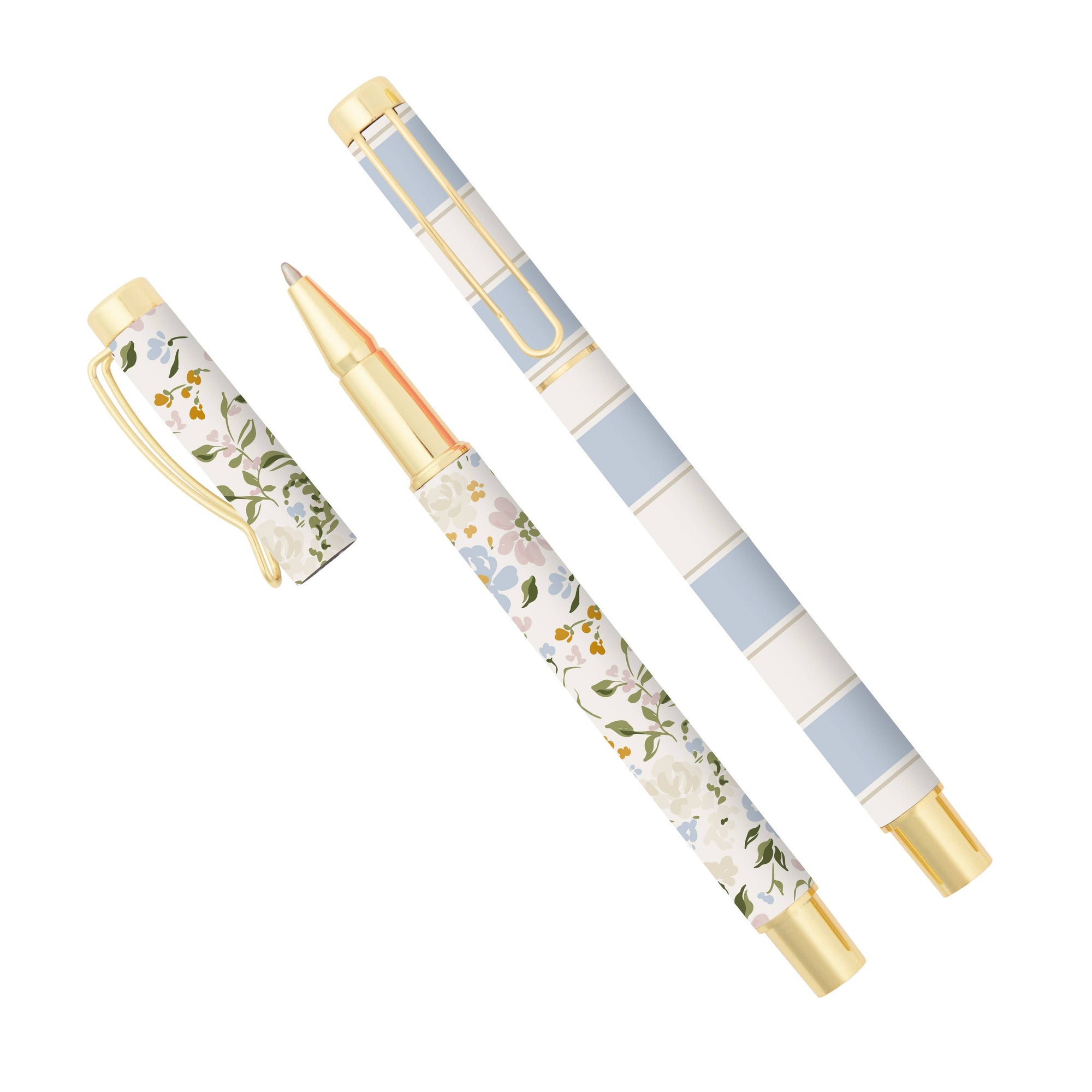 Blue Floral Metal Pen Set - Cloth + Cabin