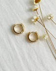 Gold Textured Huggie Hoops - Cloth + Cabin