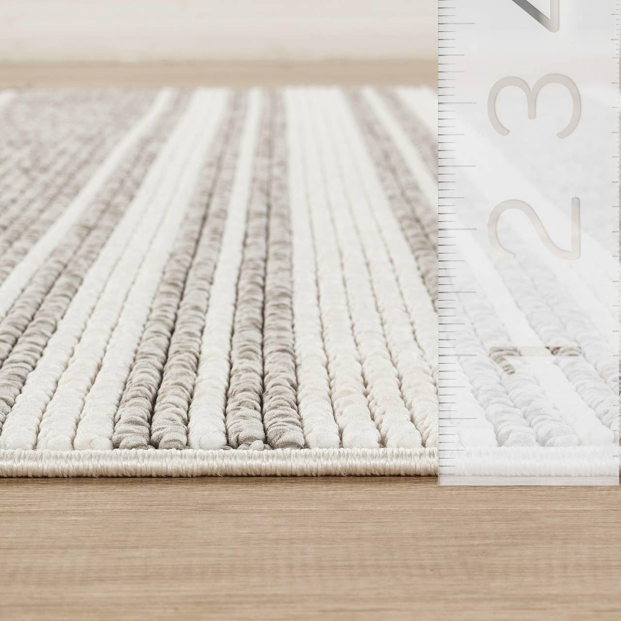 4 X6 Luca Striped Grey Cream Area Rug