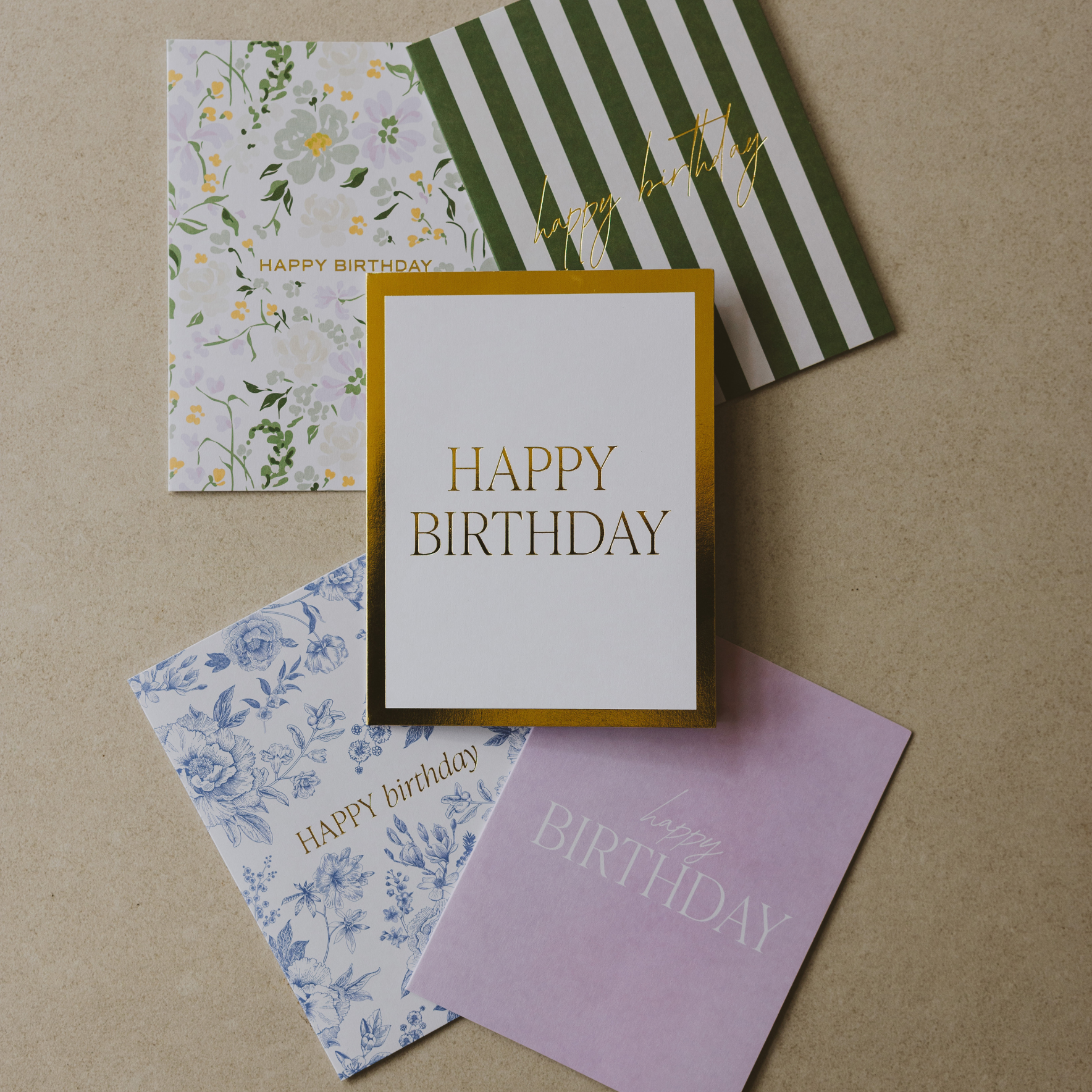 Assorted Happy Birthday Boxed Greeting Card Set - Cloth + Cabin