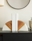 Marble Wood and Brass Bookends / Set of 2 - Cloth + Cabin