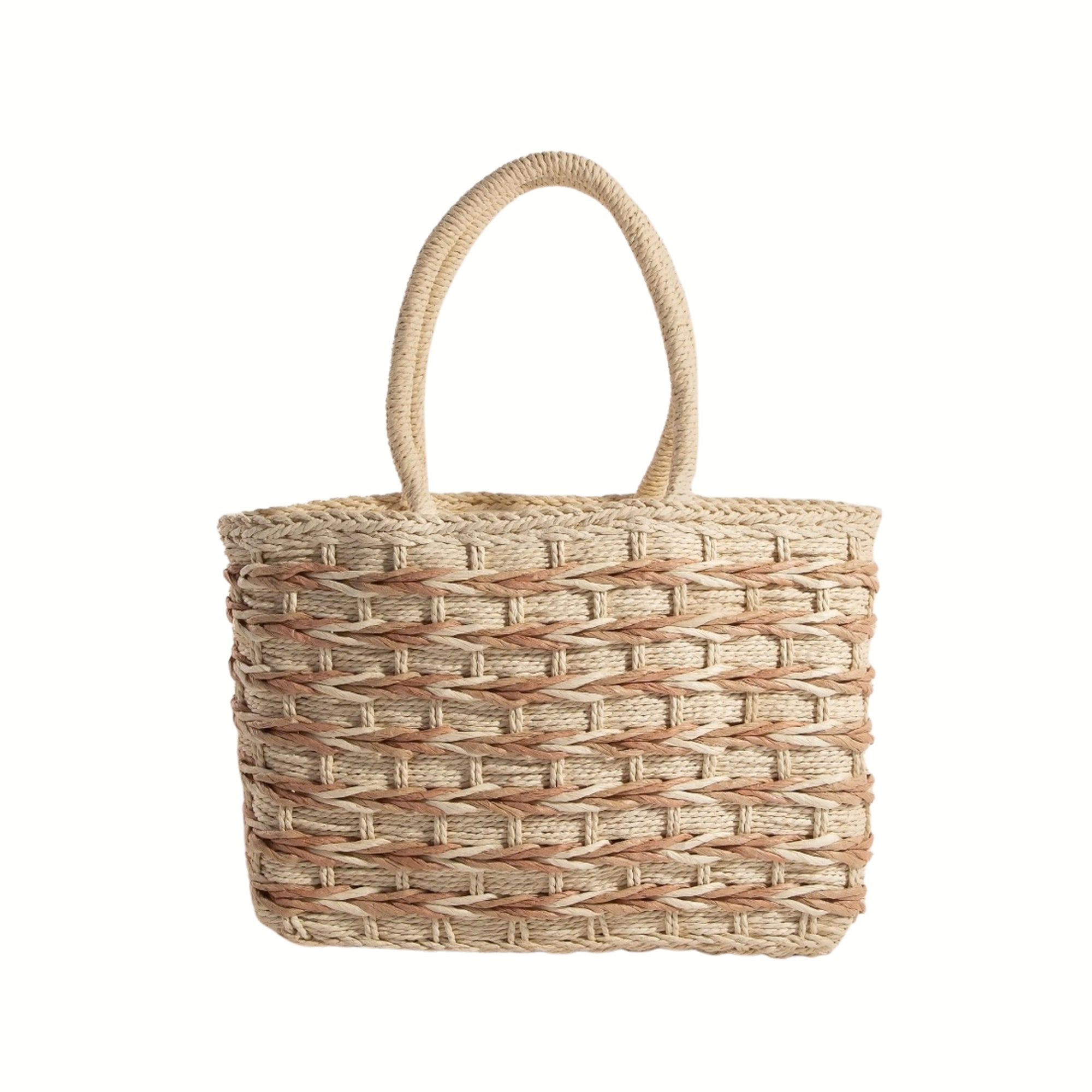 Two Tone Braided Zippered Hand Bag - Cloth + Cabin