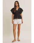 Zoie Swiss Dot Lace Peplum Blouse