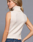 Aileen Sleeveless Turtle Neck Sweater Top
