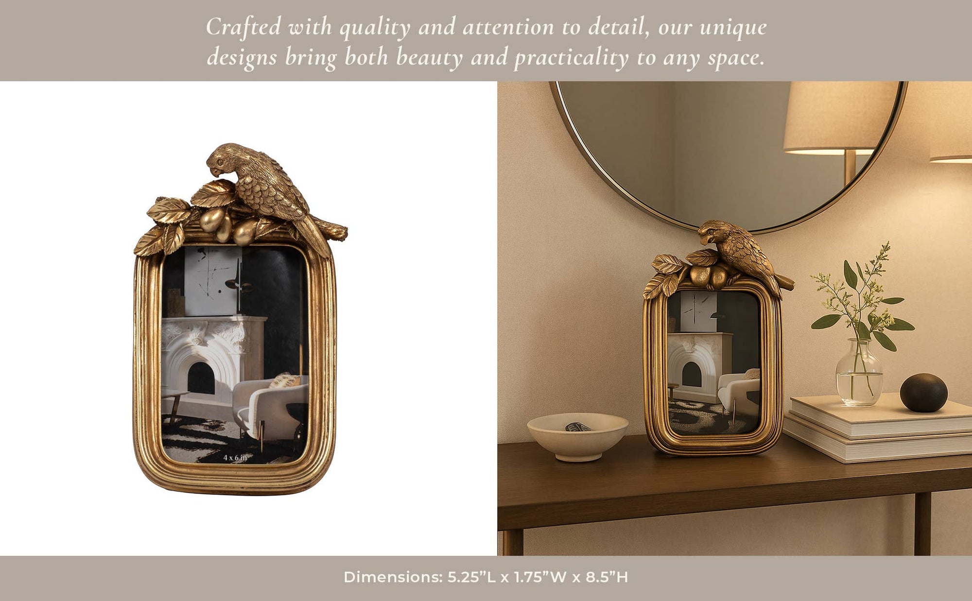 Gold Bird Picture Frame - Cloth + Cabin