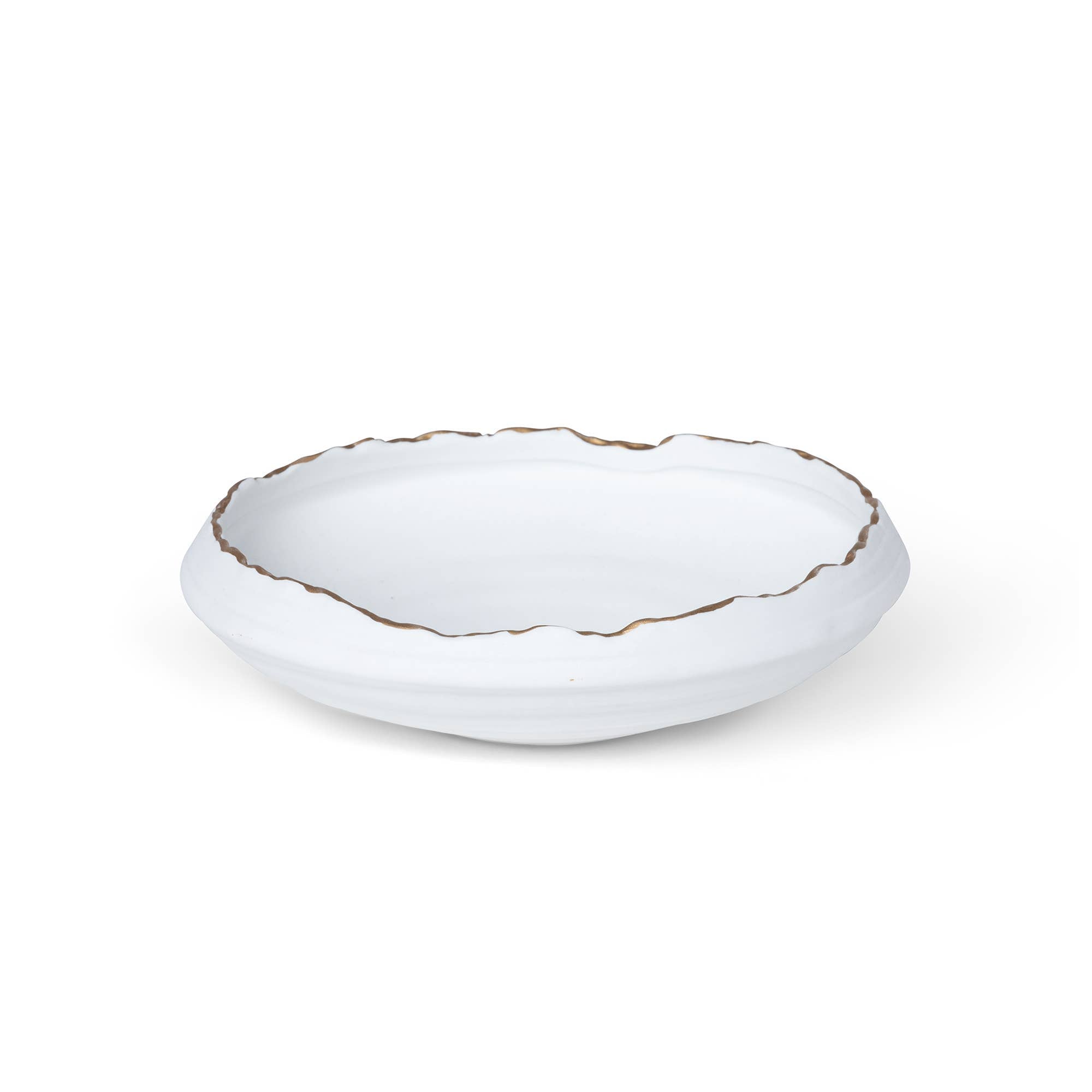 Gilded Organic Edge Shallow Bowl, 9.25" - Cloth + Cabin