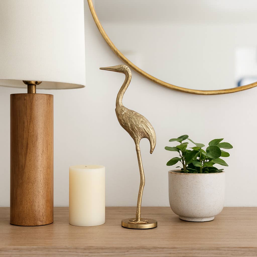 Gold Crane Gleaming Figurine - Cloth + Cabin