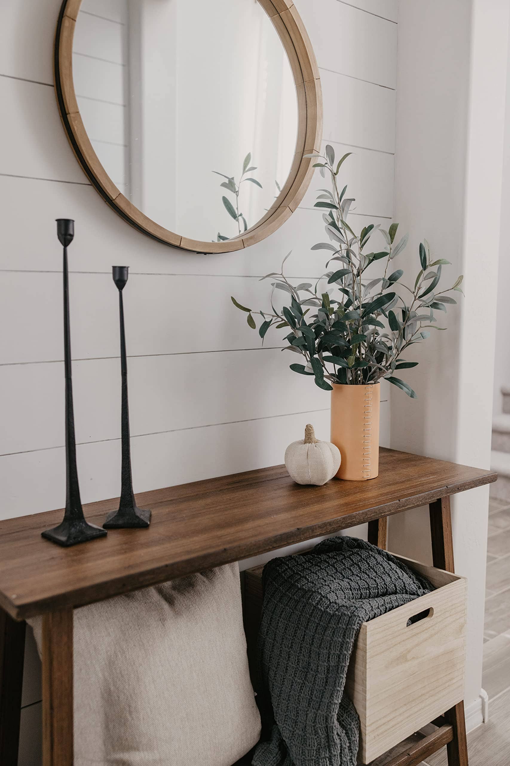 Mid Century Leather Wrapped Glass Vase - Cloth + Cabin