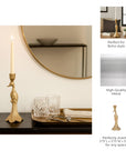 Gold Peacock Taper Candle Holder - Cloth + Cabin