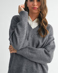Tamara Oversized V-Neck Sweater - Cloth + Cabin