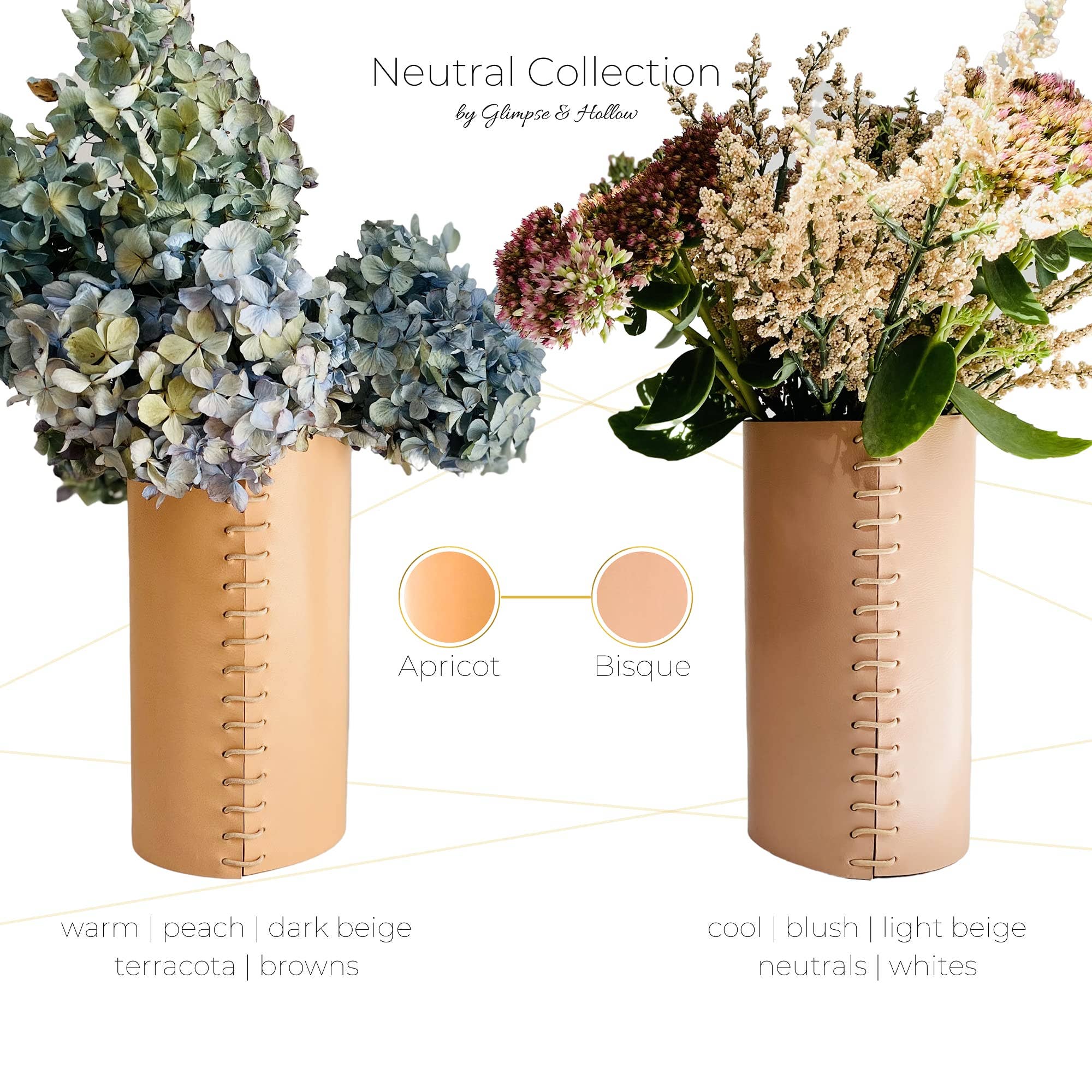 Mid Century Leather Wrapped Glass Vase - Cloth + Cabin