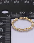 14K Gold Pearl Lined Twisted Ring
