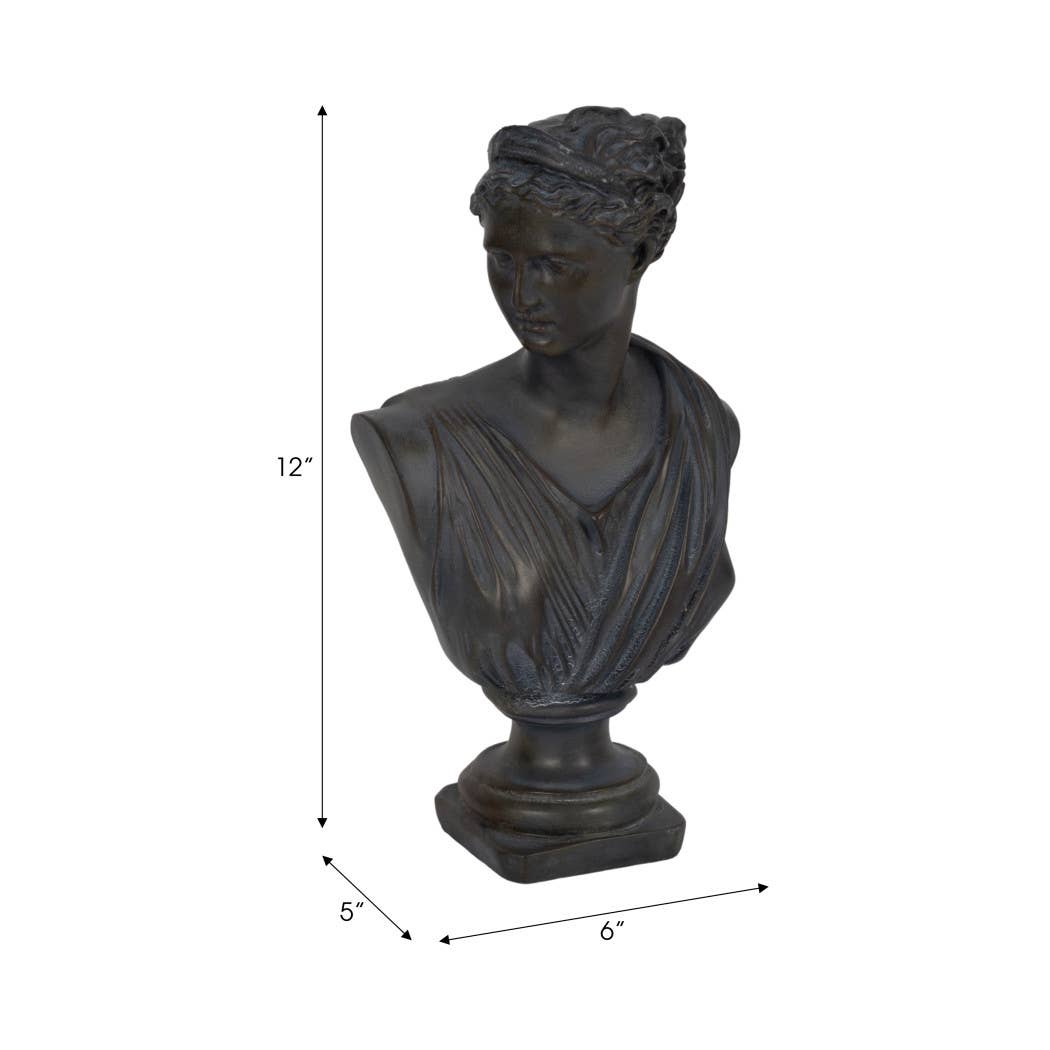 Bronze Grecian Bust Sculpture - Cloth + Cabin
