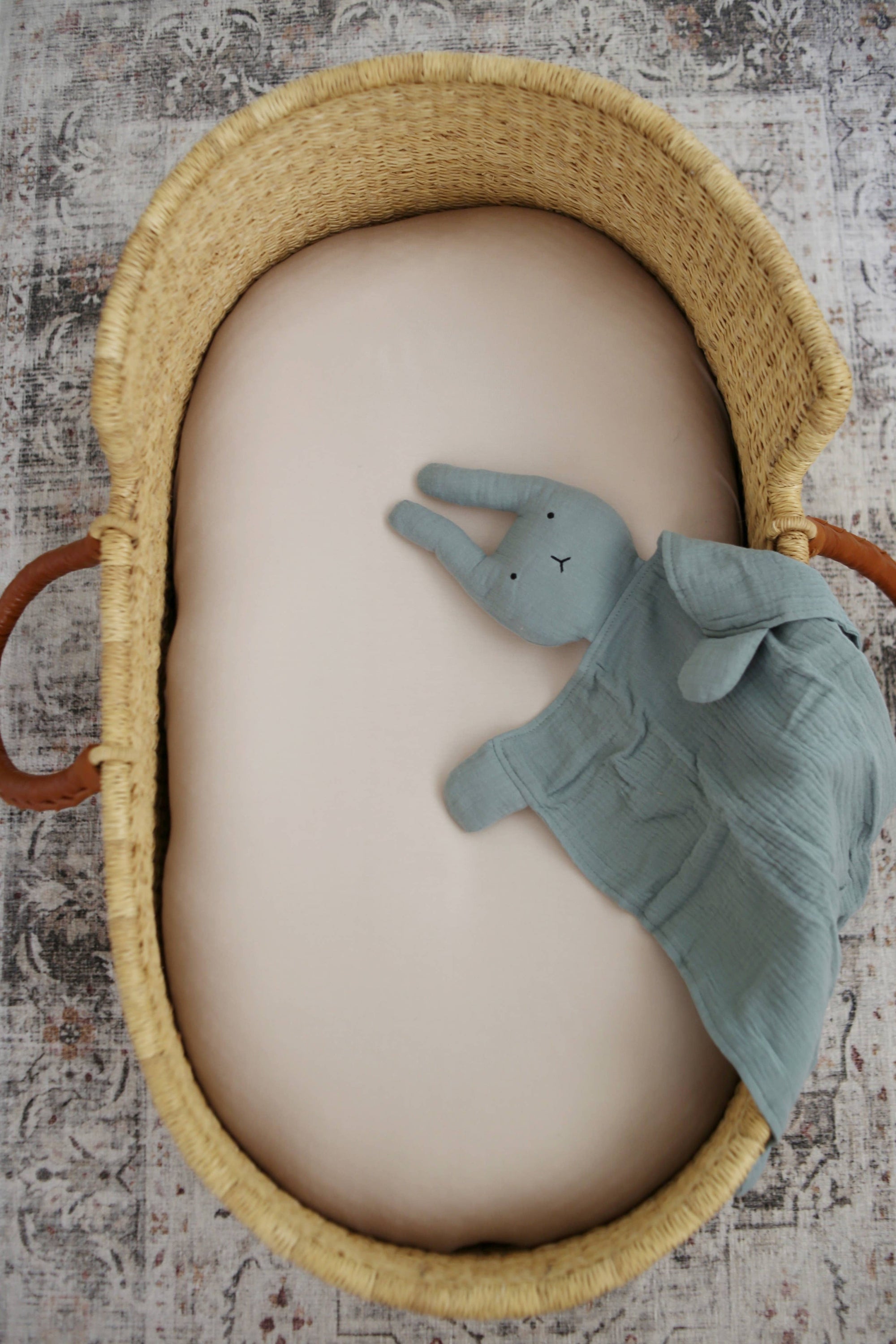 Organic Cotton Muslin Sage Bunny Lovey Blanket 