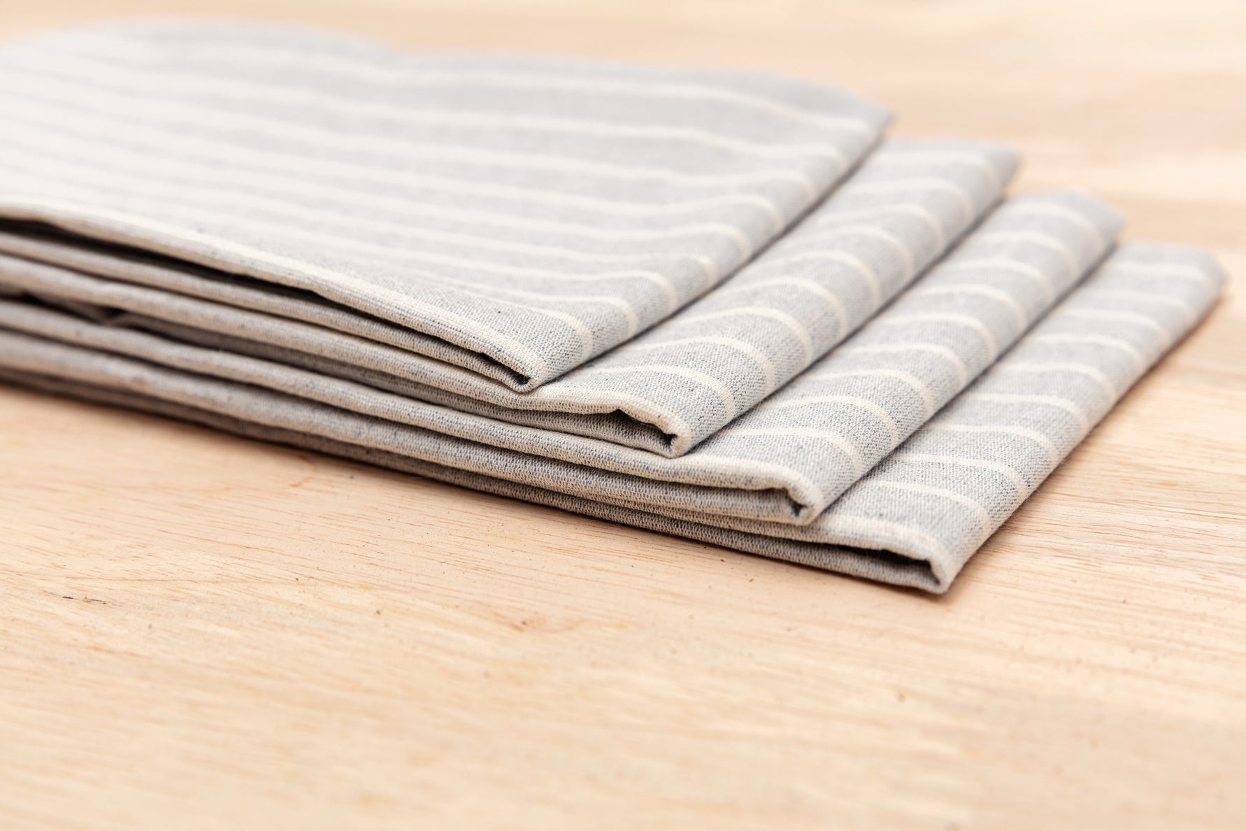 Grey Striped Cotton Napkins / Set of 4 - Cloth + Cabin
