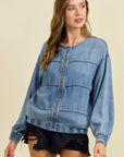 Lorena Denim Bomber Jacket - Cloth + Cabin