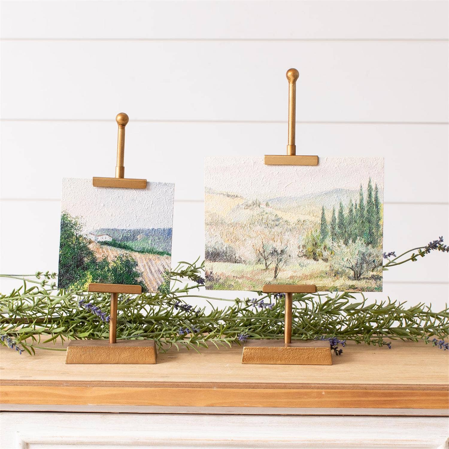 Mini Landscape Art on Gold Easel Stands - Cloth + Cabin