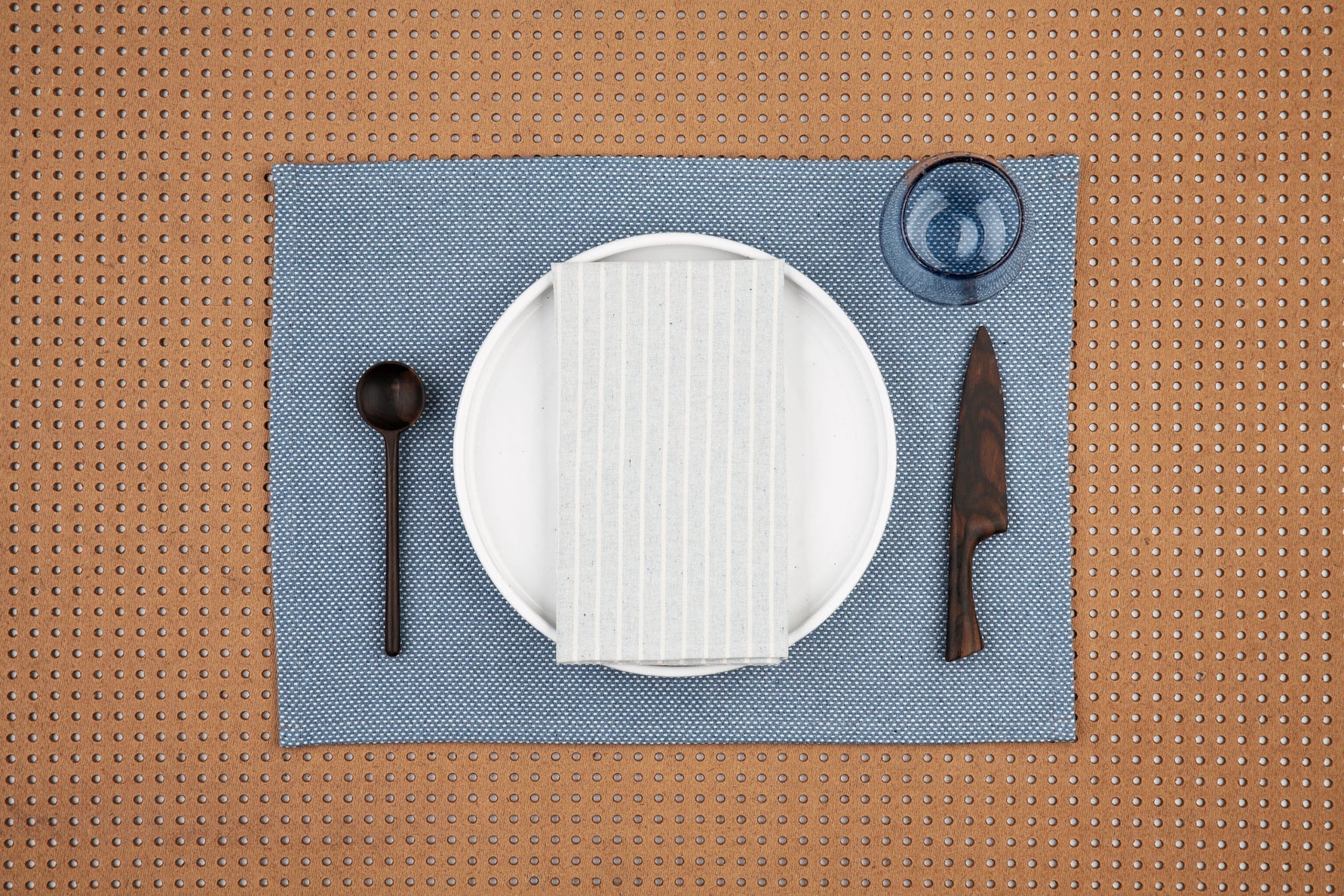 Grey Striped Cotton Napkins / Set of 4 - Cloth + Cabin