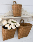 Hanging Chipwood Basket With Woven Handle