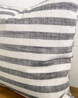 Charcoal Stripe Woven Pillow Cover 18x18 - Cloth + Cabin