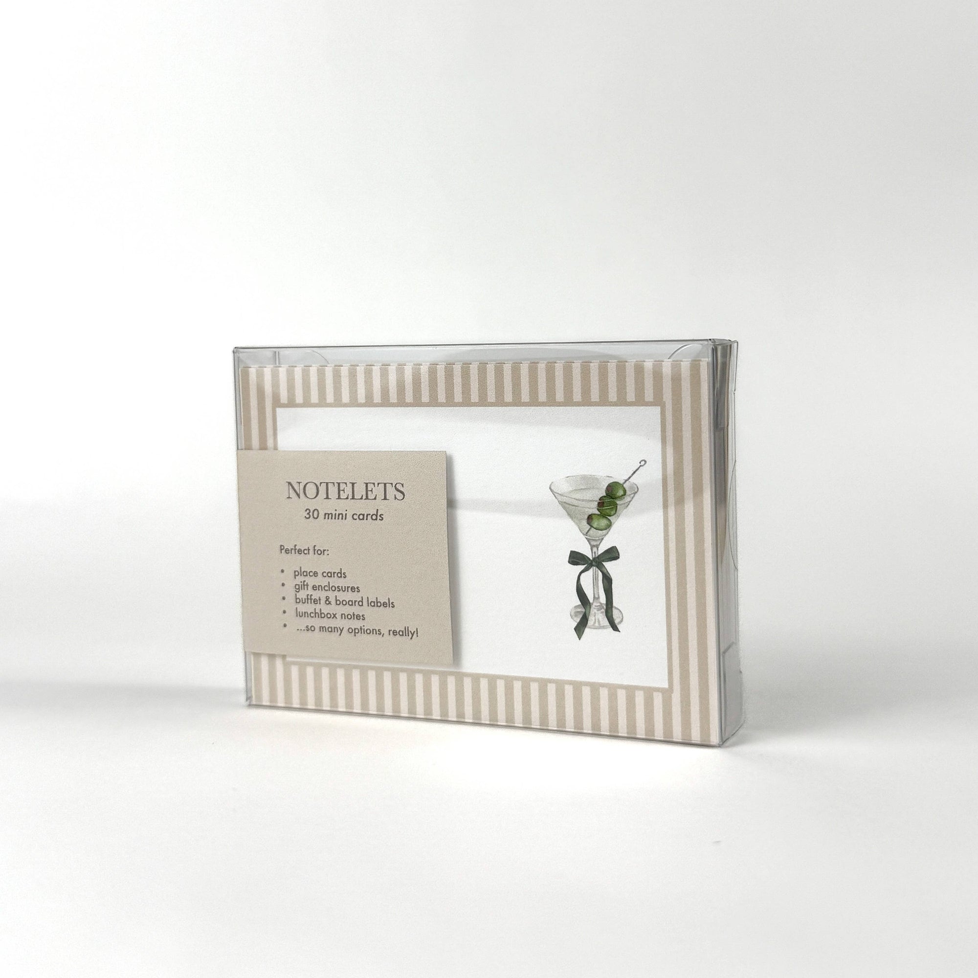 Olive Martini with Bow Notelets - Cloth + Cabin