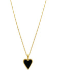 Black Heart Necklace gold - Cloth + Cabin