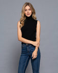 Aileen Sleeveless Turtle Neck Sweater Top